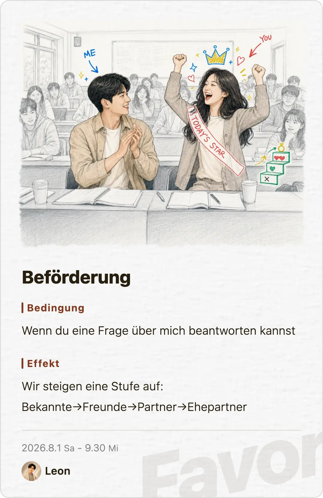 Favor card