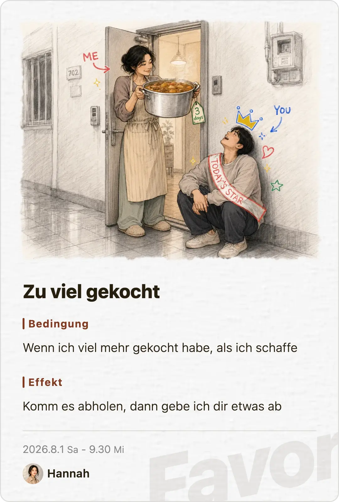 Favor card