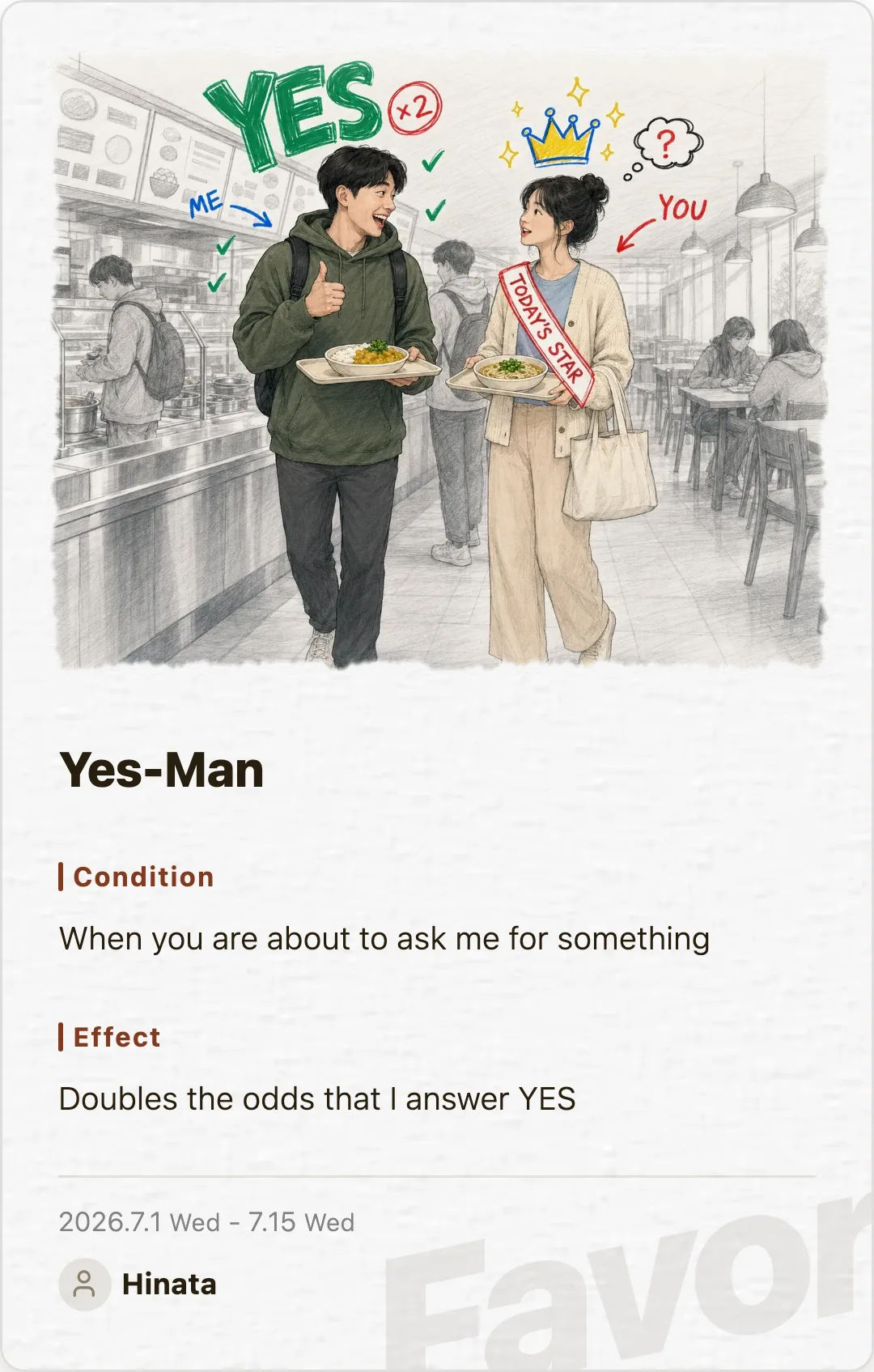 Favor card
