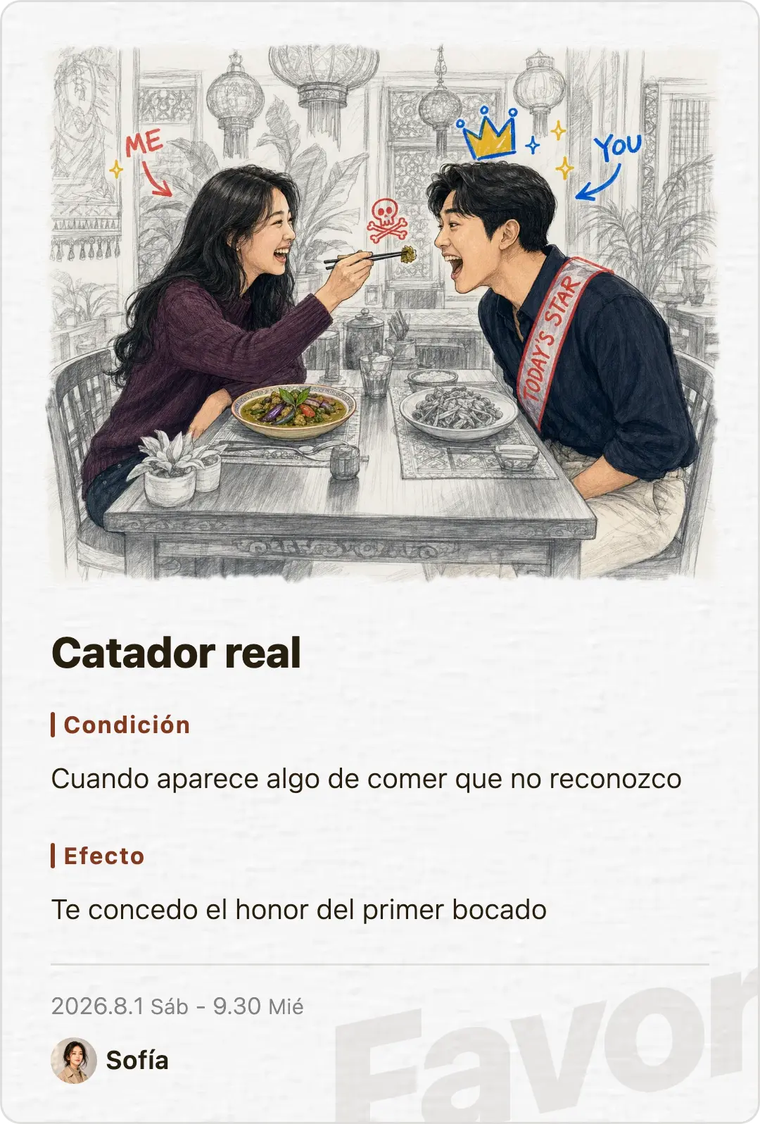 Favor card