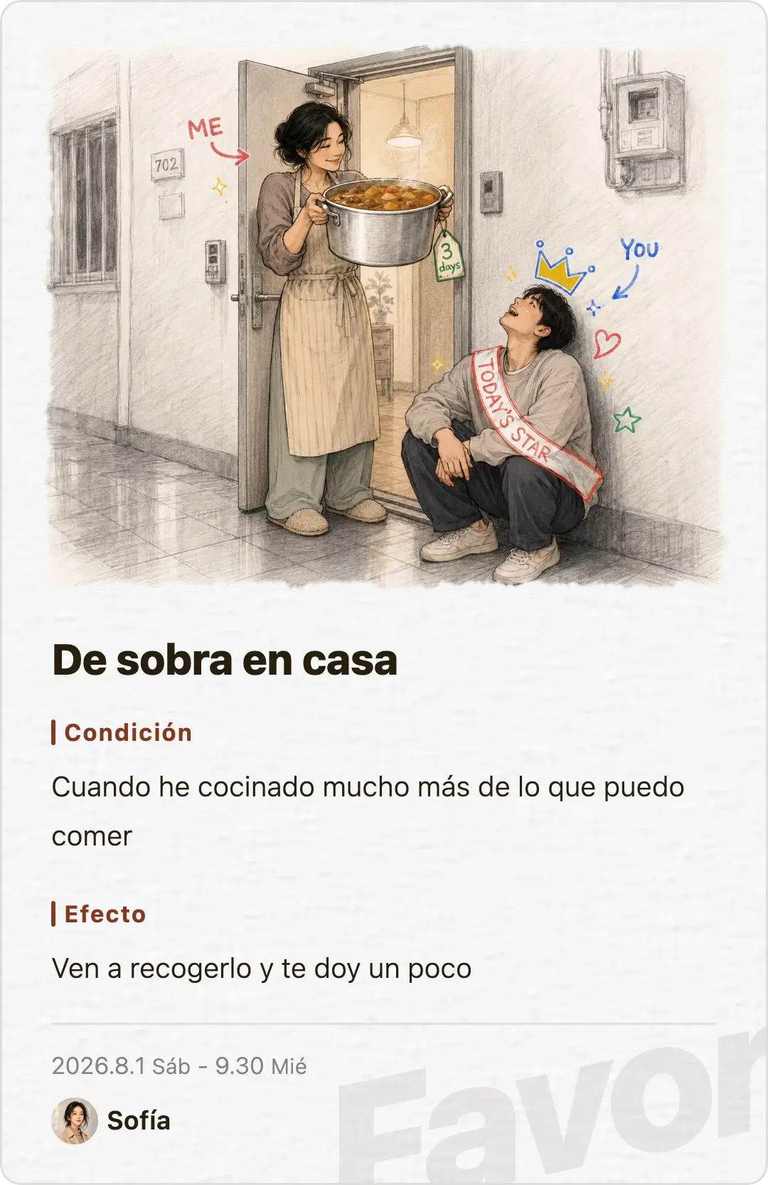 Favor card
