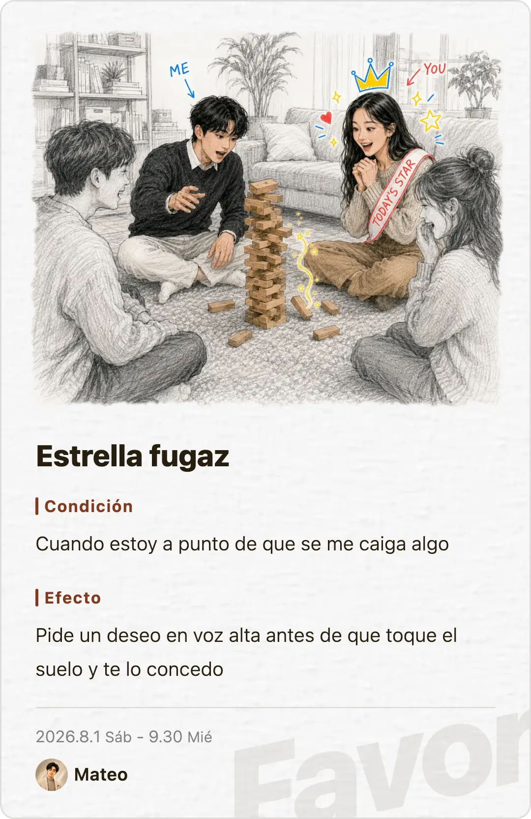 Favor card