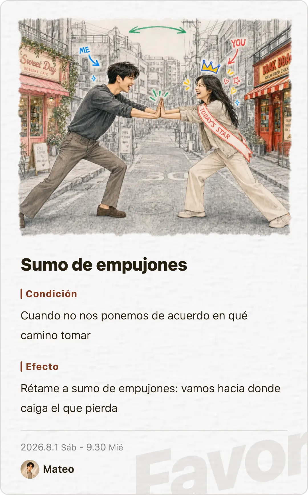 Favor card