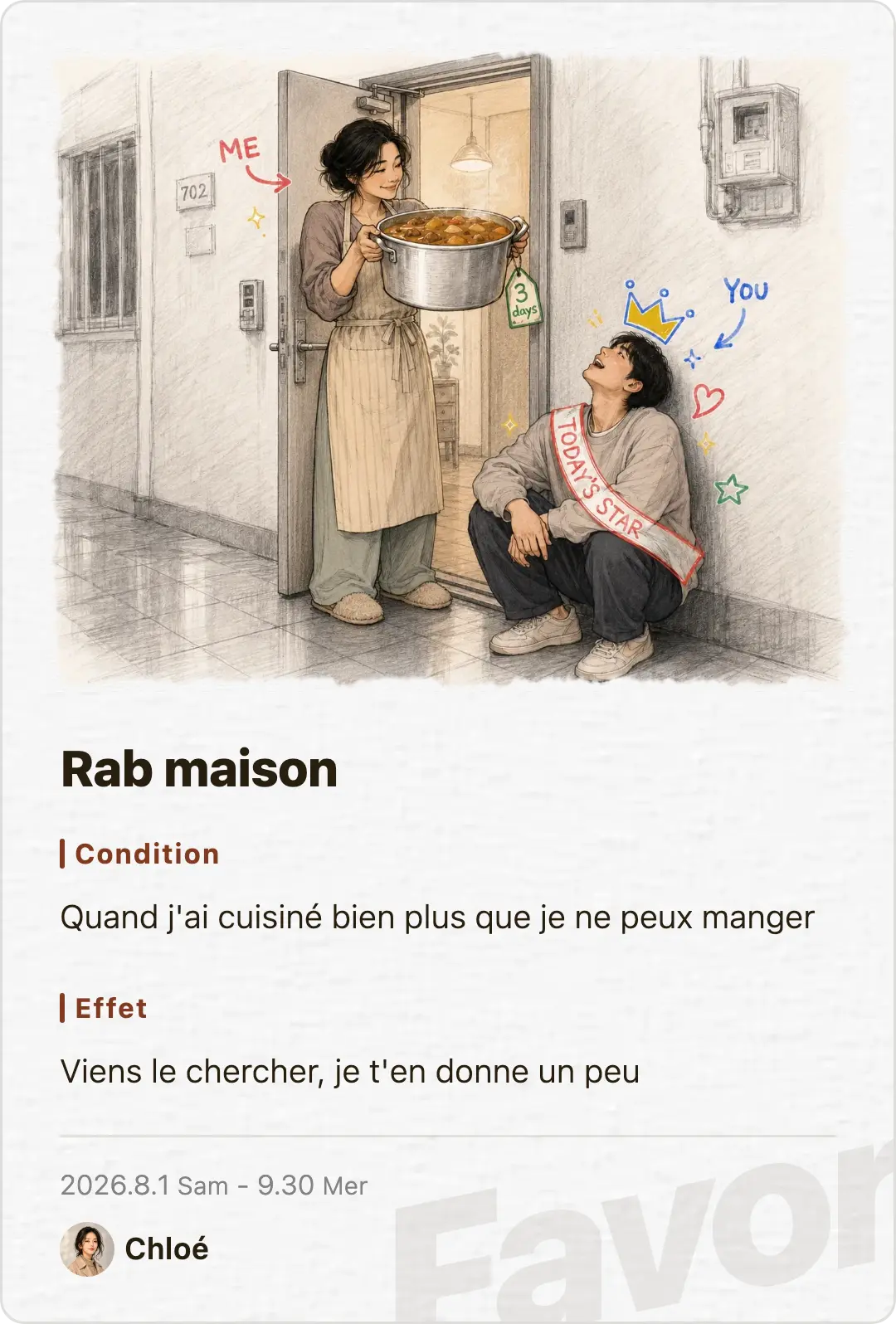 Favor card