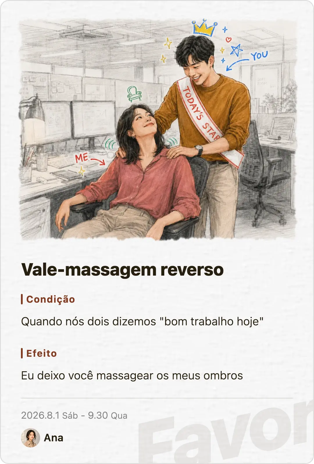 Favor card