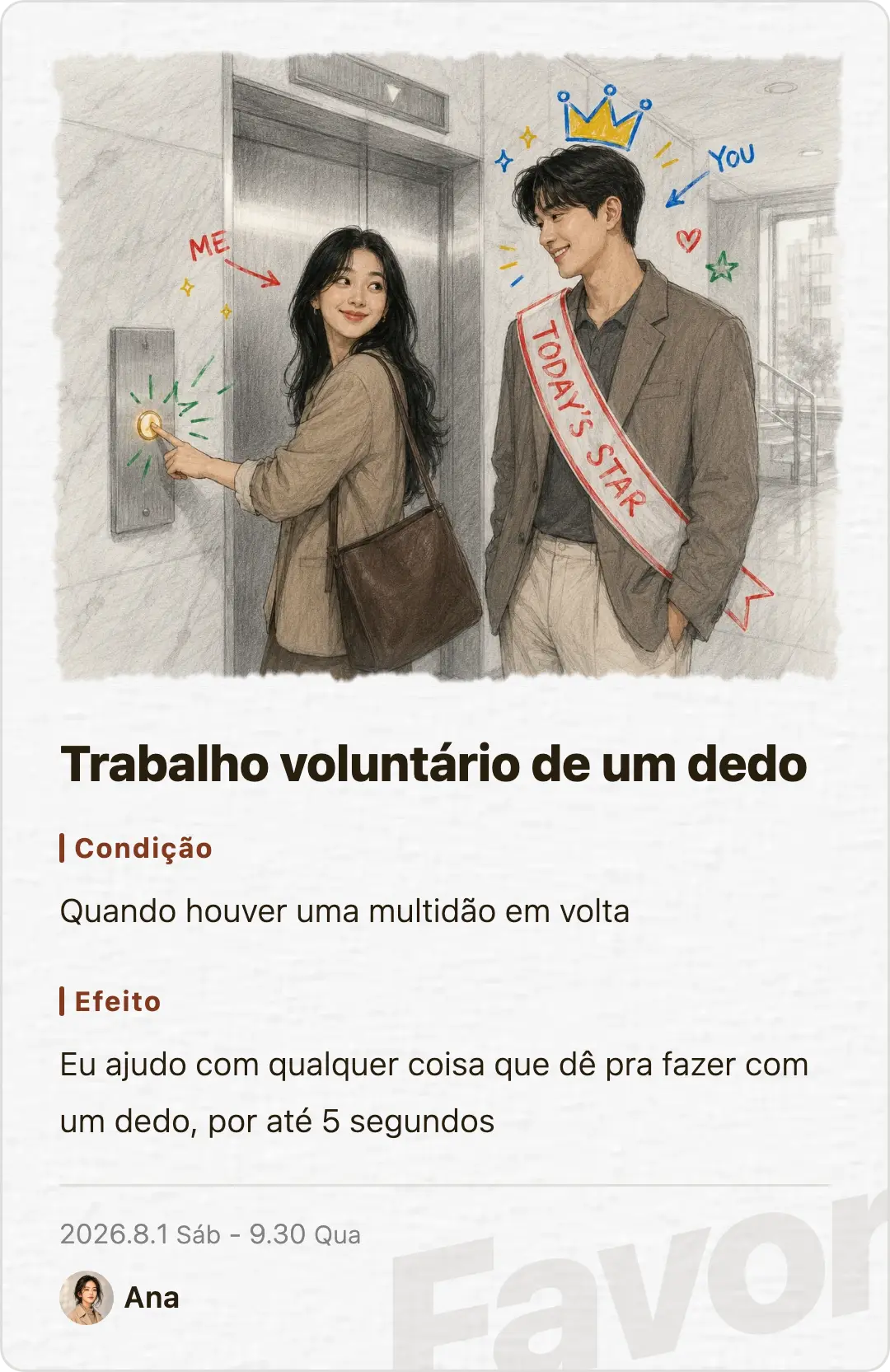 Favor card