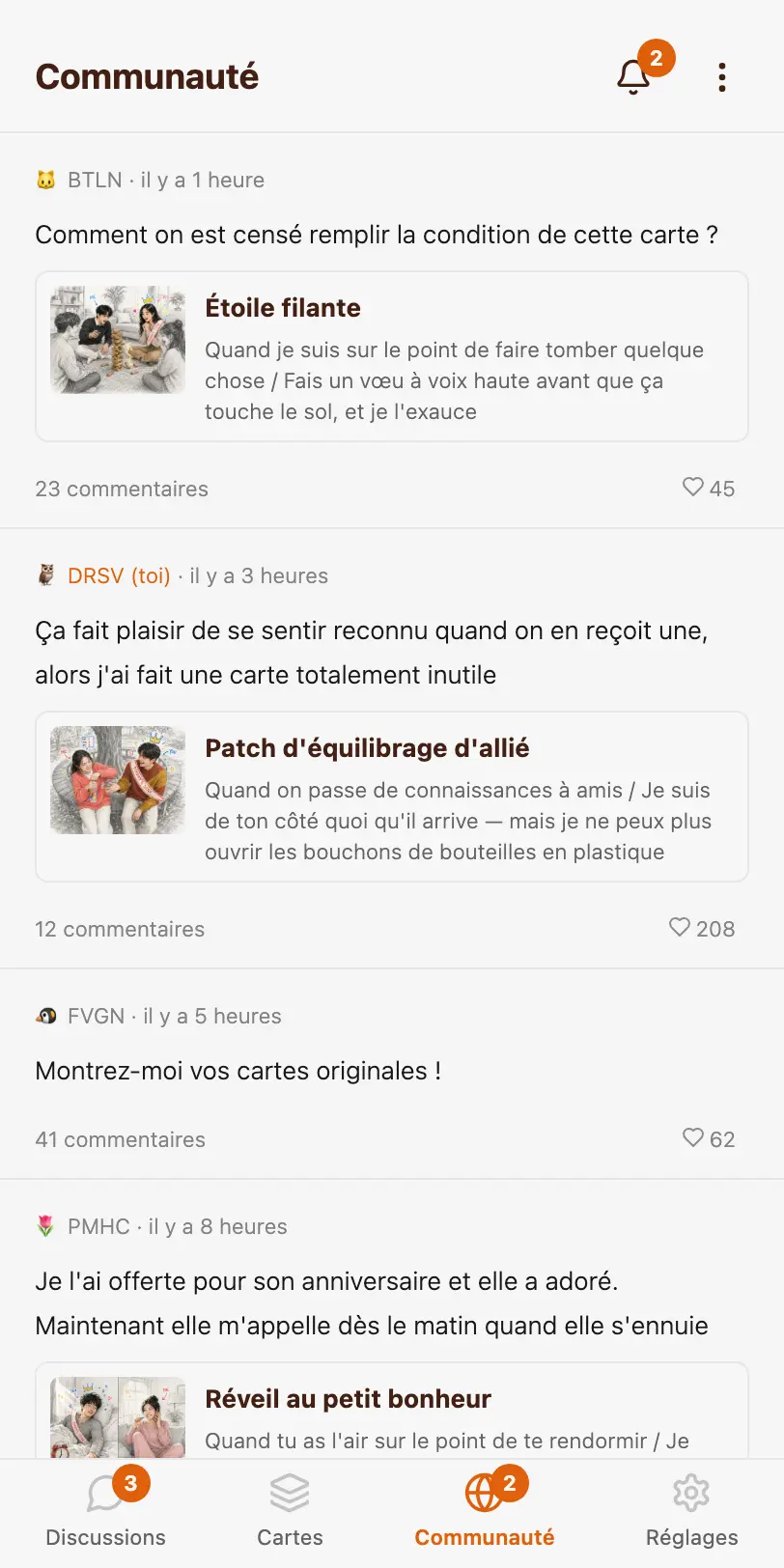 Échange sur la place
